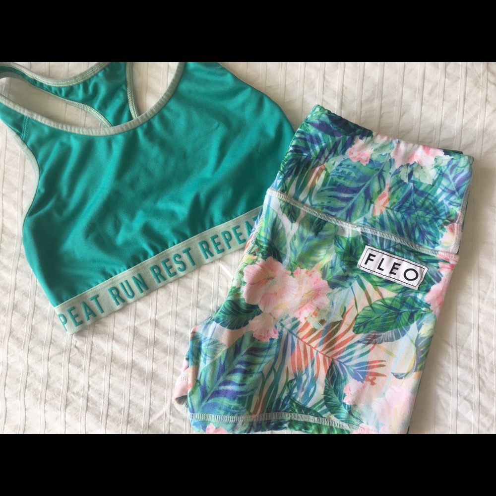 Teal green old navy sports bra